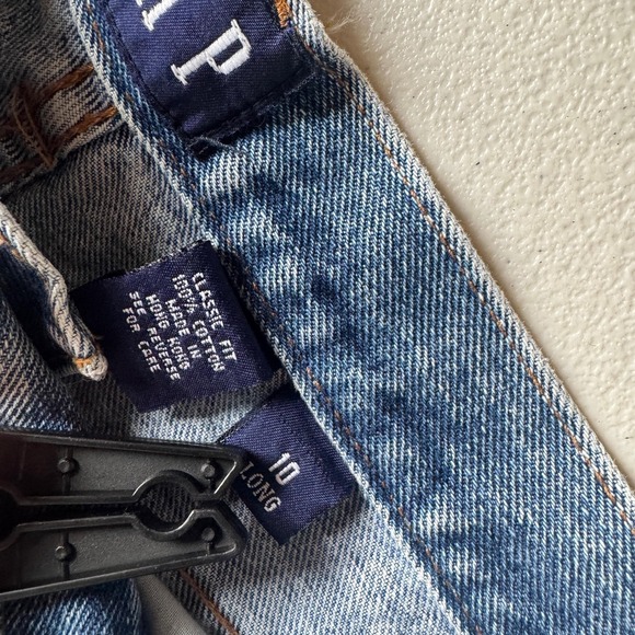 Vintage Gap Jeans Womens 10 Long Blue Medium Wash High Rise Tapered USA 90s - Picture 6 of 8